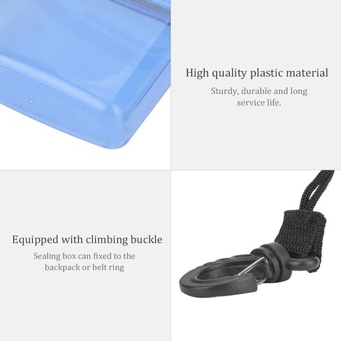 Diving Dry Boxes Diving, Dry Box, Plastic Transparent Underwater Kayak Sealing Box with Rope Hook for Surfing Canoe Kayak in Kuwait