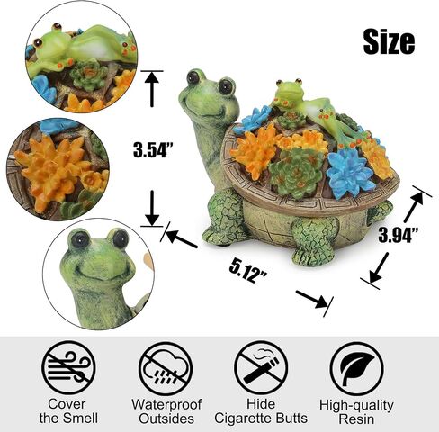 Turtle & Lazy Frog Ashtray with Lid, Handmade Cool Resin Ashtrays for Cigarettes as Home Decoration, Windproof Ash Tray for Indoor or Outdoor Use, Smoking Ash Tray Sets in Office Bar Hotel in Saudi Arabia