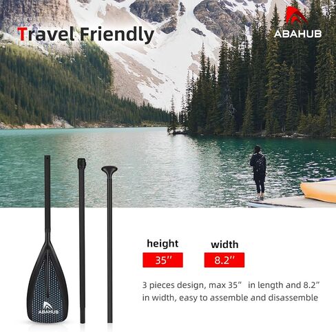 Abahub SUP Paddles - 3 Piece Adjustable Stand up Paddle - Lightweight Oar for Paddleboard, Aluminum Alloy PU Coated Shaft 68" - 84", Black/Blue/Green/Orange/Red/Yellow Plastic Nylon Blade in Kuwait