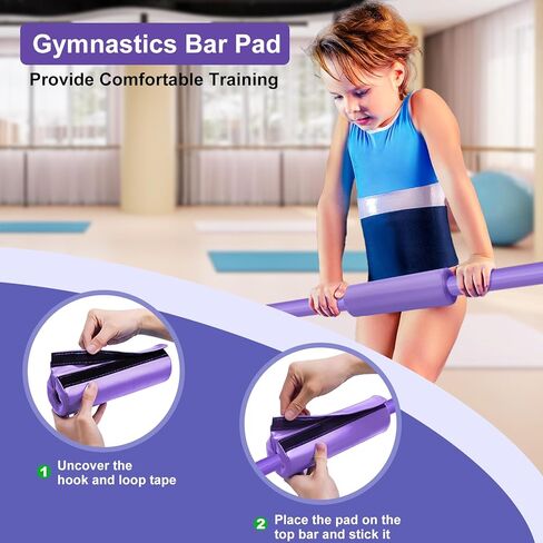 Gymnastic Bars for Kids with Adjustable Height, Folding Gymnastic Training Kip Bar, Junior Expandable Horizontal Monkey Bar for Home in Kuwait