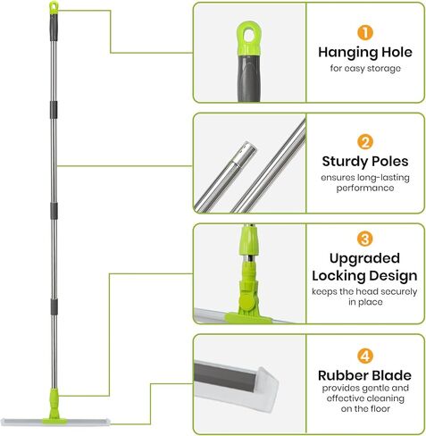 MAVRIZ Air Broom with Removable Rubber Strip and Broom Bristle, Silicone Broom for Indoor Cleaning, Multifunctional Floor Squeegee for Dust, Hair, Liquids in Saudi Arabia