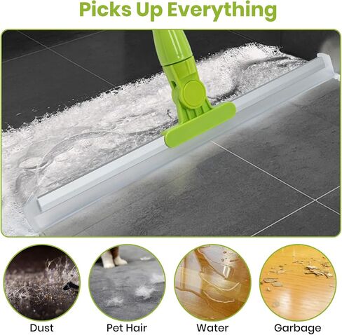 MAVRIZ Air Broom with Removable Rubber Strip and Broom Bristle, Silicone Broom for Indoor Cleaning, Multifunctional Floor Squeegee for Dust, Hair, Liquids in Saudi Arabia
