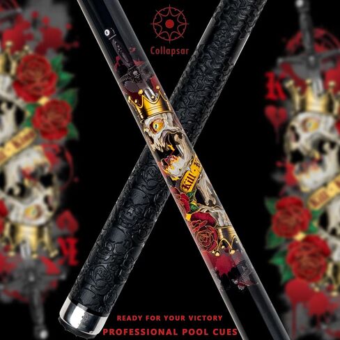 Collapsar CBP Pool Stick with 1X1 Hard Case,13mm Tip with Low Deflection Technology Billiard Cue,58" 2-Pieces 19-21 oz Professional Pool Cue Set in Saudi Arabia
