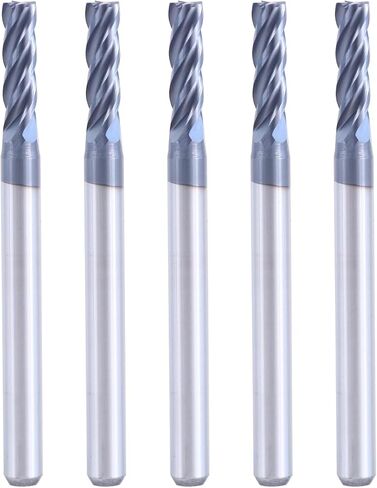 1/8'' Carbide Square Nose End Mill, 4 Flute CNC Milling Bits Set for Steel, Aluminum, Copper & More, HRC55, AlTiNX Coating, 1Pc in Saudi Arabia