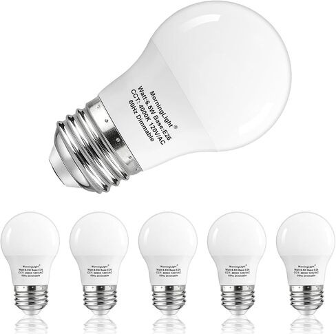 MorningLight 6 Pack A15 LED Bulb, 6.5W Equivalent 60 Watt Dimmable Light Bulb, 3000K Soft White, E26 Base, A15 LED Appliance Light Bulb for Ceiling Fan, Lighting Fixtures, 600LM in Saudi Arabia