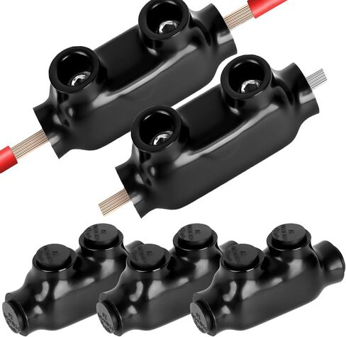 5 Pack in-Line Splice Connector 2/0-6 AWG Black Wire Connectors with Oxide Inhibitor Allen Hex Screw Insulated Cable Connectors Rated up to 600 Volts in Saudi Arabia