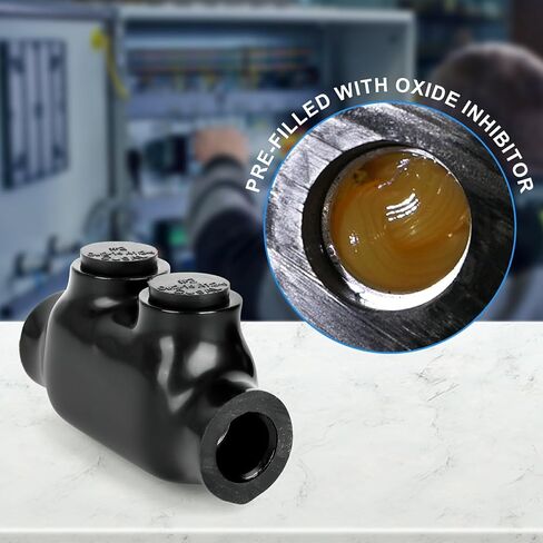 5 Pack in-Line Splice Connector 2/0-6 AWG Black Wire Connectors with Oxide Inhibitor Allen Hex Screw Insulated Cable Connectors Rated up to 600 Volts in Saudi Arabia