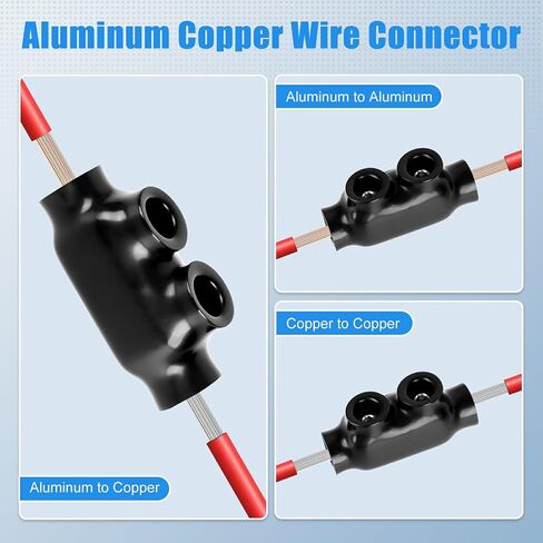 5 Pack in-Line Splice Connector 2/0-6 AWG Black Wire Connectors with Oxide Inhibitor Allen Hex Screw Insulated Cable Connectors Rated up to 600 Volts in Saudi Arabia