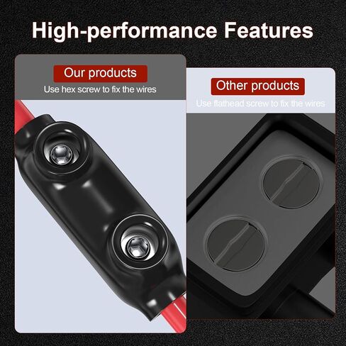 5 Pack in-Line Splice Connector 2/0-6 AWG Black Wire Connectors with Oxide Inhibitor Allen Hex Screw Insulated Cable Connectors Rated up to 600 Volts in Saudi Arabia