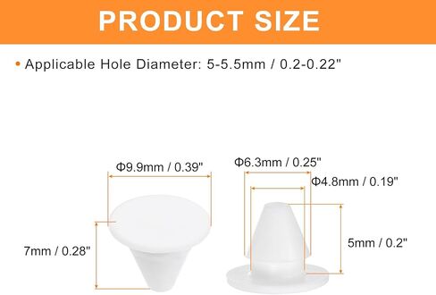 uxcell 38Pcs Silicone Plugs, Rubber Round Snap in Locking Hole Plug for 5-5.5mm Hole, Hole Stoppers Waterproof Hole Plug for Metal Tube, Furniture End Caps Inserts, Grey in Saudi Arabia