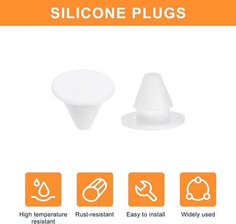 uxcell 38Pcs Silicone Plugs, Rubber Round Snap in Locking Hole Plug for 5-5.5mm Hole, Hole Stoppers Waterproof Hole Plug for Metal Tube, Furniture End Caps Inserts, Grey in Saudi Arabia