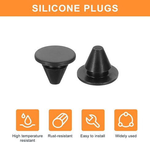 uxcell 38Pcs Silicone Plugs, Rubber Round Snap in Locking Hole Plug for 5-5.5mm Hole, Hole Stoppers Waterproof Hole Plug for Metal Tube, Furniture End Caps Inserts, Grey in Kuwait