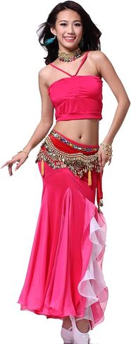 Lady's Wave Indian Dancing Belly Dance Hip Scarf Belt Skirt Accessories with Gold Coins in Saudi Arabia