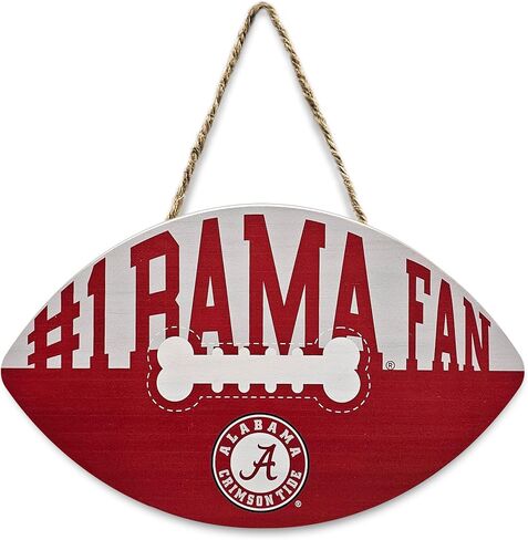 NCAA Georgia Bulldogs Best Fan's Football Shape Sign with Dog Bone Design, Sporty Fence Sign College Football Fan Waterproof Wooden Wall Sign Yard Decor Indoor & Outdoor with Team Logo! in Saudi Arabia