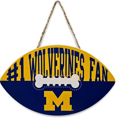 NCAA Georgia Bulldogs Best Fan's Football Shape Sign with Dog Bone Design, Sporty Fence Sign College Football Fan Waterproof Wooden Wall Sign Yard Decor Indoor & Outdoor with Team Logo! in Saudi Arabia