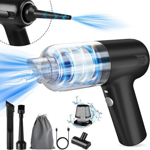 3-in-1 Cordless Handheld Car Vacuum Cleaner with 12000Pa High-Power Brushless Motor [4000mAh Battery, Fast USB-C Charging] Small Mini Vacuum Cleaner for Car, Home Cleaning – Silver in Saudi Arabia