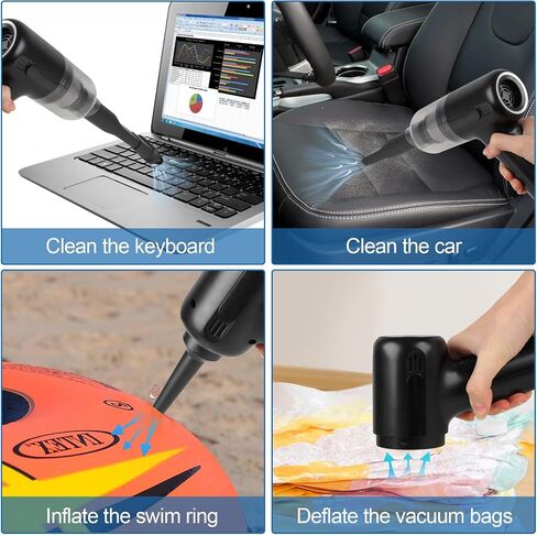 3-in-1 Cordless Handheld Car Vacuum Cleaner with 12000Pa High-Power Brushless Motor [4000mAh Battery, Fast USB-C Charging] Small Mini Vacuum Cleaner for Car, Home Cleaning – Silver in Saudi Arabia