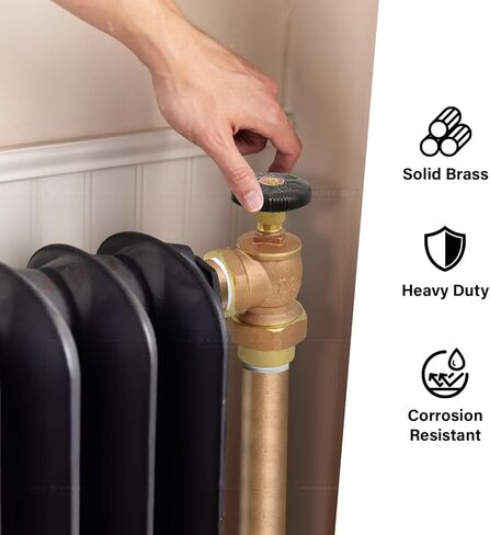 Midline Valve 6I352 Steam Radiator Converter Valve; Air Vent Temperature Control; 1 in. Fem Union x FIP; Brass in Kuwait