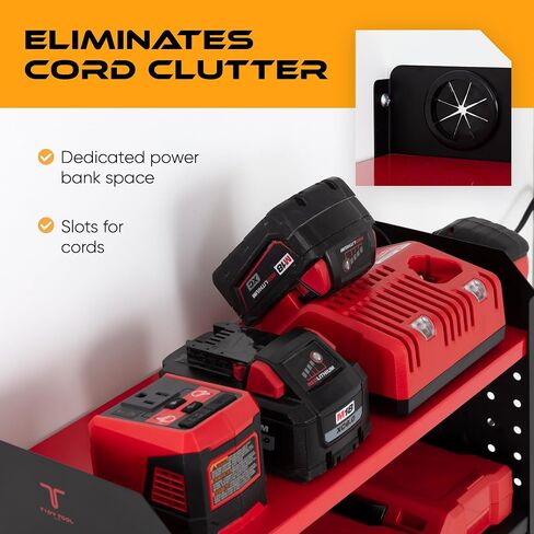 Power Tool Organizer - Wall Mount Storage for Garage Organizes 4 Cordless Drills & Tools - Heavy Duty Rack w Pegboard Sides Shelves & Hooks - Neatly Holds Screwdrivers & Drill Bits BLACK/BLACK in Saudi Arabia