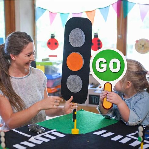 12 PCS توقف و GO GO SCIP مزدوج الجانبين علامة محمولة باليد Red Green Light Sign Signing Crossing Crossing Road Signs للأطفال الذين يقومون بتدريس السلامة المرورية ، 9.84 × 5.91 بوصة (OCTAGON) in Saudi Arabia