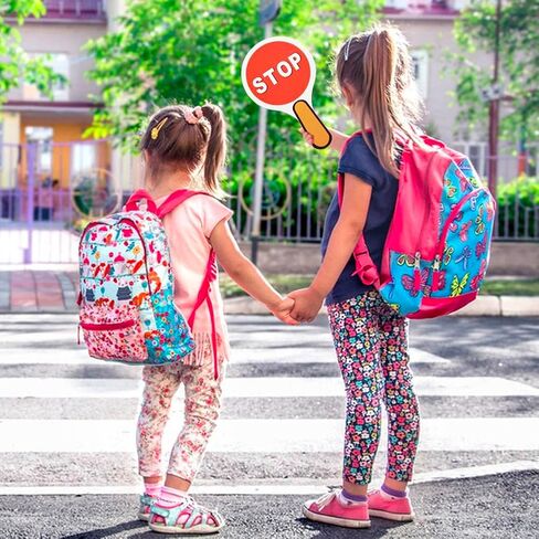 12 PCS توقف و GO GO SCIP مزدوج الجانبين علامة محمولة باليد Red Green Light Sign Signing Crossing Crossing Road Signs للأطفال الذين يقومون بتدريس السلامة المرورية ، 9.84 × 5.91 بوصة (OCTAGON) in Saudi Arabia