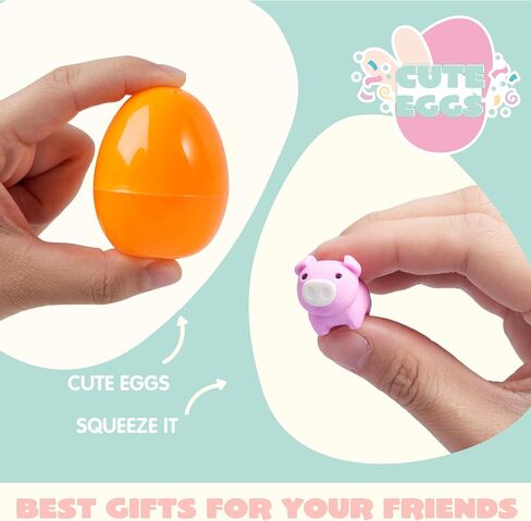 JOYIN 100 Pcs Prefilled Easter Eggs with Novelty Toys Premium for Easter Eggs Hunt, Basket Stuffers Fillers, Theme Party Favor, Classroom Supplies in Kuwait