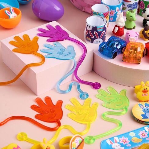 JOYIN 100 Pcs Prefilled Easter Eggs with Novelty Toys Premium for Easter Eggs Hunt, Basket Stuffers Fillers, Theme Party Favor, Classroom Supplies in Kuwait