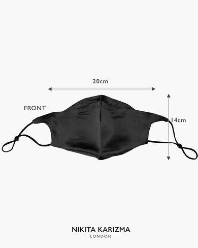 KARIZMA 90210 Silk Face Mask (Black). Luxury Fashion Masks, 19 Momme Mulberry Silk Mask. Fashionable Designer Face Mask for Women, Washable Fabric Face Mask, Reusable Facemask 6A Grade Fabric in Kuwait