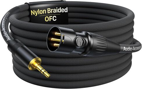 xlr male إلى 1/4 كابل مع حزمة محول أنثى XLR إلى الإناث ، موصلات reean من Neutrik ، TRS من نايلون من النايلون المعززة إلى Kevlar إلى كابل XLR ، ربع بوصة متوازنة إلى XLR الذكور ، 6 قدم ، OFC in Kuwait