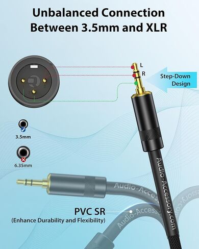 xlr male إلى 1/4 كابل مع حزمة محول أنثى XLR إلى الإناث ، موصلات reean من Neutrik ، TRS من نايلون من النايلون المعززة إلى Kevlar إلى كابل XLR ، ربع بوصة متوازنة إلى XLR الذكور ، 6 قدم ، OFC in Kuwait
