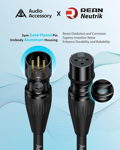 xlr male إلى 1/4 كابل مع حزمة محول أنثى XLR إلى الإناث ، موصلات reean من Neutrik ، TRS من نايلون من النايلون المعززة إلى Kevlar إلى كابل XLR ، ربع بوصة متوازنة إلى XLR الذكور ، 6 قدم ، OFC in Kuwait