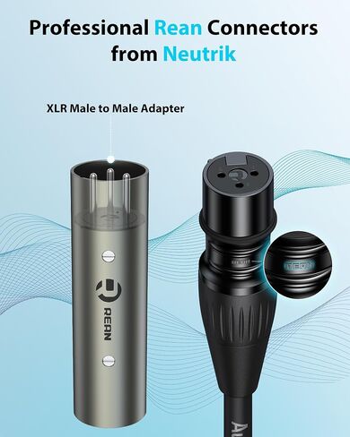 xlr male إلى 1/4 كابل مع حزمة محول أنثى XLR إلى الإناث ، موصلات reean من Neutrik ، TRS من نايلون من النايلون المعززة إلى Kevlar إلى كابل XLR ، ربع بوصة متوازنة إلى XLR الذكور ، 6 قدم ، OFC in Kuwait