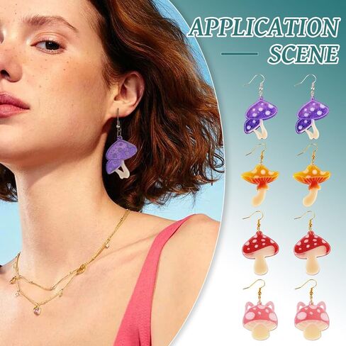 Cheriswelry 1pcs Mushroom Earring Mold Silicone Earring Pendant Molds Resin Jewelry Molds for Dangle Earring Making with 40pcs Earring Hooks & 60pcs Open Jump Rings & 50Pcs Plastic Ear Nuts in Kuwait