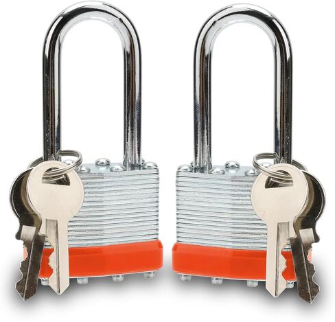 Lock Laminated keyed Padlock(1-9/16 in Wide Body),Lock Outdoor Black Padlocks,Lock Set with Keys,Long Shackle (Pack of 1) in Saudi Arabia