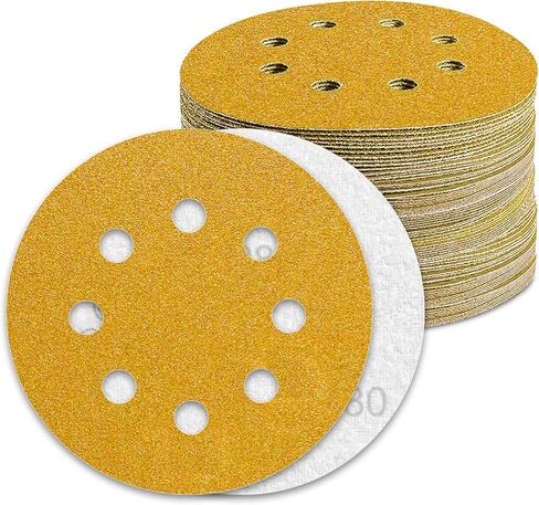 5 Inch Sanding Discs 40 Grit for Orbital Sander Hook and Loop Sandpaper for Wood Metal(100PACK) in Saudi Arabia