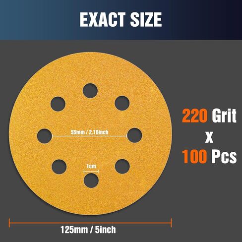 5 Inch Sanding Discs 40 Grit for Orbital Sander Hook and Loop Sandpaper for Wood Metal(100PACK) in Saudi Arabia