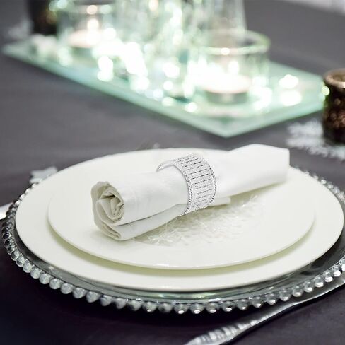 Silver Napkin Rings Set of 6 Metal Napkin Ring Holder for Thanksgiving, Christmas Dinner Table Setting, Wedding, Holiday Parties in Saudi Arabia