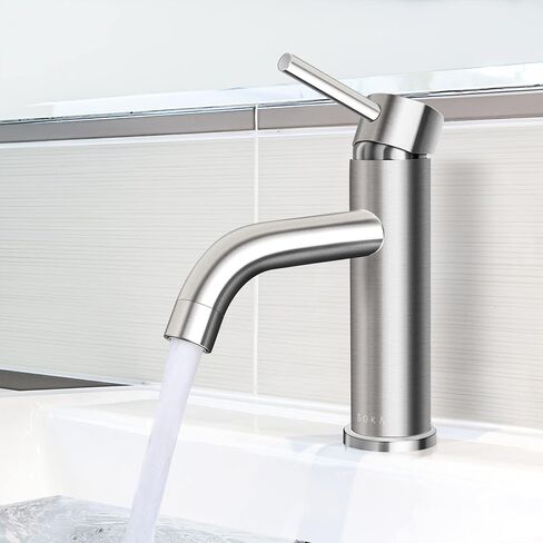 SOKA Bathroom Sink Faucet for 3 Hole, 4 Inch Stainless Steel Faucet for Bathroom, Bathroom Faucets with Deck Plate & Pop-Up Pop-Up Drain Assembly 2-Handle Faucet for Bathroom Sink Vanity RV Restroom in Saudi Arabia