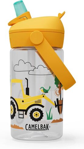 Camelbak Thrive Flip Straw Kids 14oz زجاجة ماء مع Tritan Renew - Easy Carry - Top Straw Top ، Unicorn Party in Kuwait