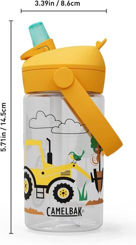 Camelbak Thrive Flip Straw Kids 14oz زجاجة ماء مع Tritan Renew - Easy Carry - Top Straw Top ، Unicorn Party in Kuwait