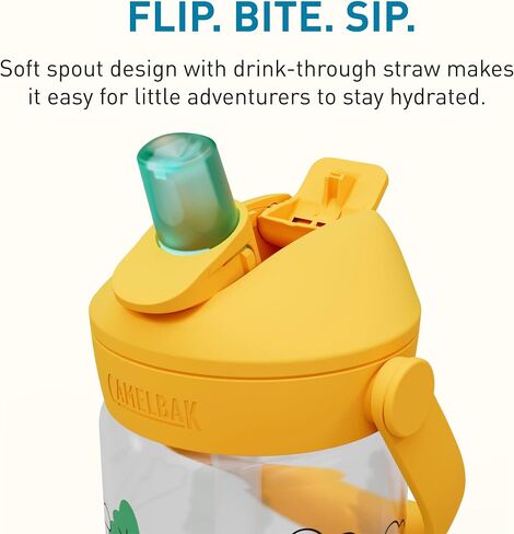 Camelbak Thrive Flip Straw Kids 14oz زجاجة ماء مع Tritan Renew - Easy Carry - Top Straw Top ، Unicorn Party in Kuwait