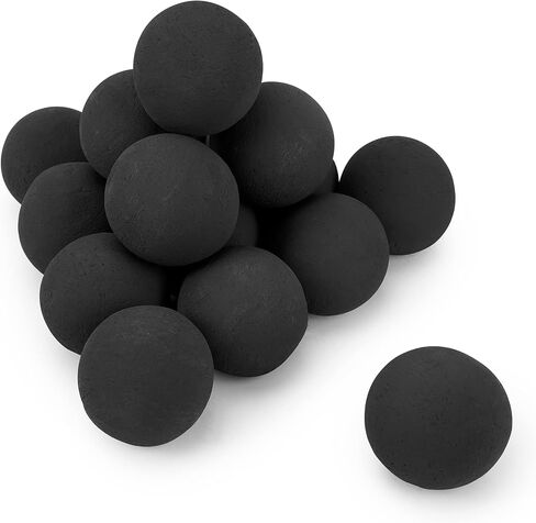 Stanbroil 2 inch Ceramic Fire Balls, Set of 25 Round Fireballs, Modern Accessory for Indoor or Outdoor Fire Pits Fire Bowl and Fireplace, Gray in Saudi Arabia