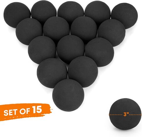 Stanbroil 2 inch Ceramic Fire Balls, Set of 25 Round Fireballs, Modern Accessory for Indoor or Outdoor Fire Pits Fire Bowl and Fireplace, Gray in Saudi Arabia