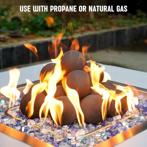 Stanbroil 2 inch Ceramic Fire Balls, Set of 25 Round Fireballs, Modern Accessory for Indoor or Outdoor Fire Pits Fire Bowl and Fireplace, Gray in Saudi Arabia