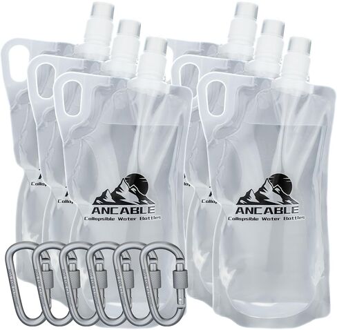 1L Hiking Collapsible Water Bottles, 4-Pack 33OZ BPA-Free Foldable Backpacking Water Bottle for Travel Camping Hiking in Saudi Arabia