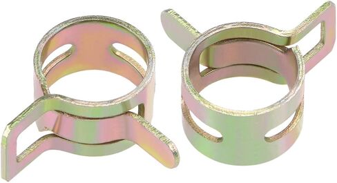 uxcell Spring Band Type Clamp 18mm Inner Dia Fit 18.5-19.2mm OD Hose Fuel Line Silicone Tube Clips Clamp Color-zinc Manganese Steel 20Pcs in Saudi Arabia