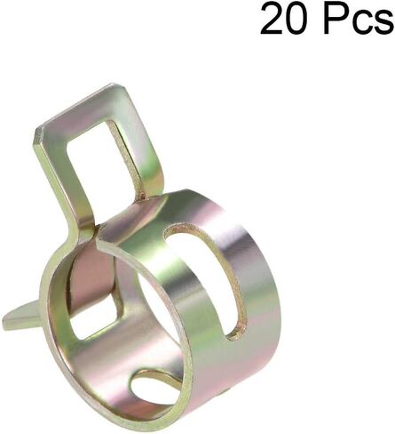 uxcell Spring Band Type Clamp 18mm Inner Dia Fit 18.5-19.2mm OD Hose Fuel Line Silicone Tube Clips Clamp Color-zinc Manganese Steel 20Pcs in Saudi Arabia