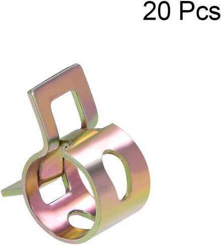 uxcell Spring Band Type Clamp 18mm Inner Dia Fit 18.5-19.2mm OD Hose Fuel Line Silicone Tube Clips Clamp Color-zinc Manganese Steel 20Pcs in Saudi Arabia