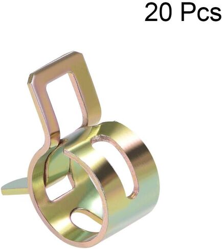 uxcell Spring Band Type Clamp 18mm Inner Dia Fit 18.5-19.2mm OD Hose Fuel Line Silicone Tube Clips Clamp Color-zinc Manganese Steel 20Pcs in Saudi Arabia
