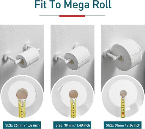 Toilet Paper Holder Brushed Nickel Metal Bathroom Flexible Pivoting Large Tissue Roll Handle on Wall Mounted, SUS 304 Stainless Steel Adjustable Toilet TP Mega Roll Holder Modern in Saudi Arabia